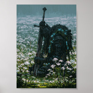 Poster Pôster de Cavaleiro Caído de Fantasia Sombria