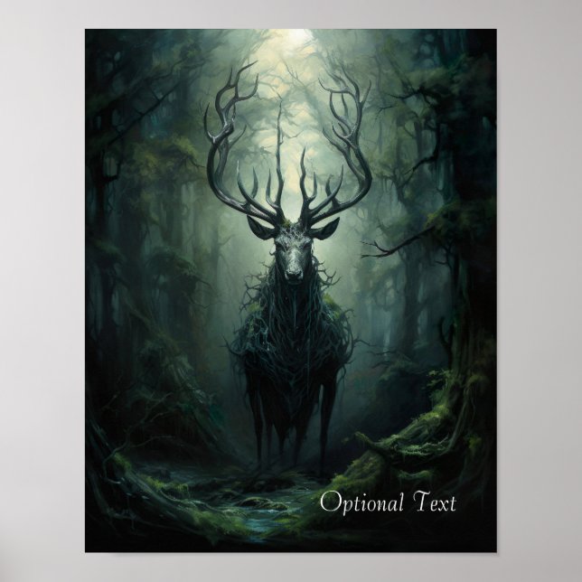 Poster Pôster de Cervo da Floresta Retorcida Personalizáv (Frente)
