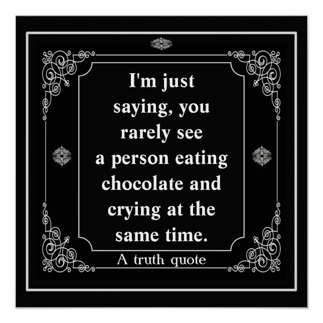 Póster Poster de Chocolate Chorando e Comendo (Frente)