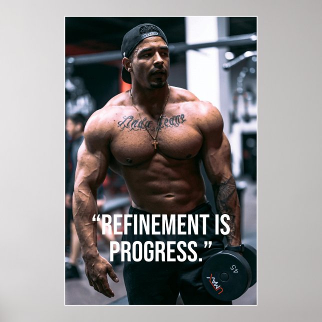 Poster Pôster de Citação de Fitness de Refinamento é Prog (Frente)
