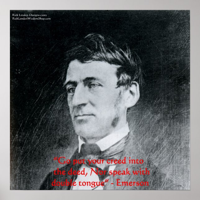 Póster Pôster de Citação de Sabedoria de Emerson "Creed I (Frente)