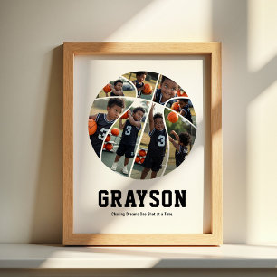 Poster Pôster de Colagem de Fotos de Basquete Personaliza