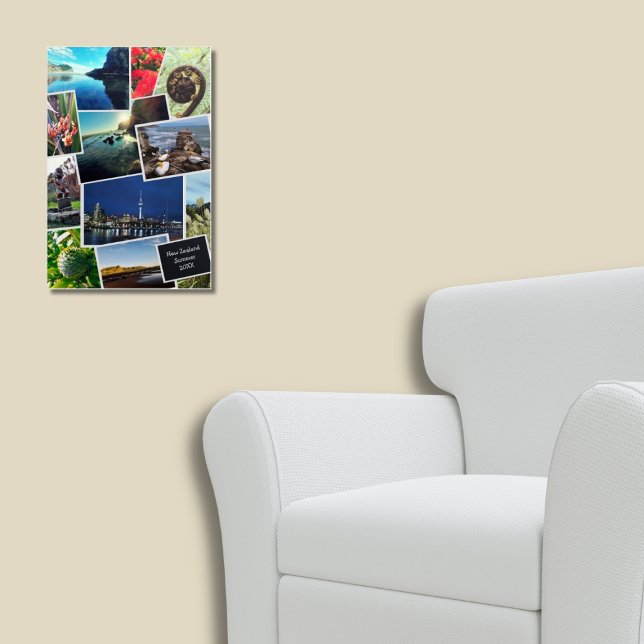 Póster Poster de Colagem de Fotos Personalizada da Nova Z (New Zealand Custom Photo Collage Poster)