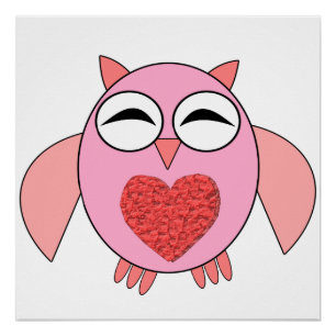 Póster Poster de Coração de Amor Rosa