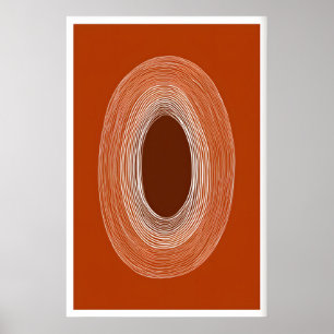 Poster Pôster de Desenho de Linha Abstrata, Forma Oval, Q