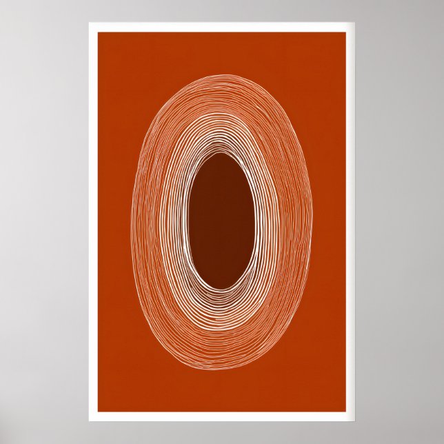 Poster Pôster de Desenho de Linha Abstrata, Forma Oval, Q (Frente)