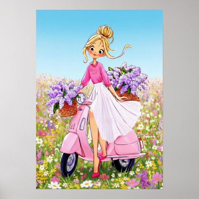Poster Pôster de Design de Flores de Primavera (Frente)