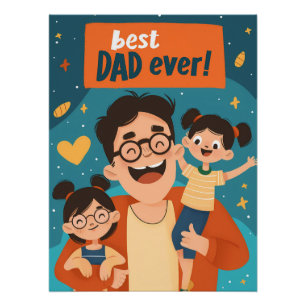Póster Poster de Dia de os pais feliz