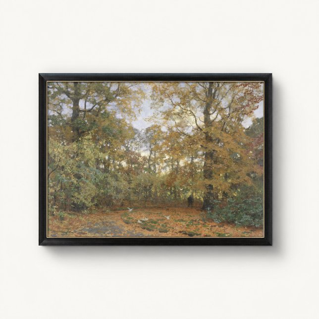 Poster Pôster de Dossel da Floresta de Outono Dourado (Golden Autumn Woodland Poster - close-up view (frame/decor not included))