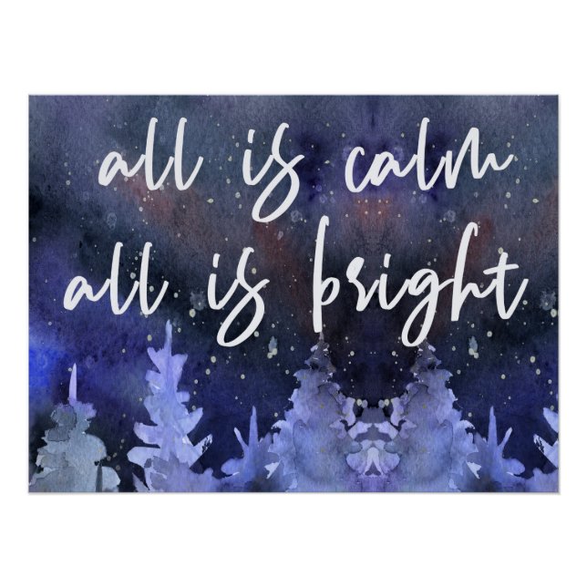 Póster Poster de Escritura Azul de Cotação de Natal (Frente)