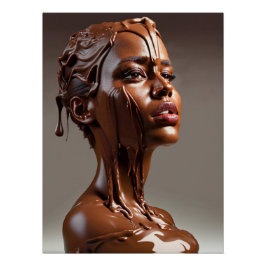 Póster Poster de escultura humana de chocolate derretido.