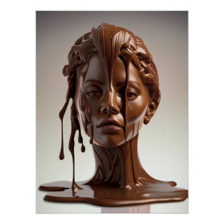 Póster Poster de escultura humana de chocolate derretido