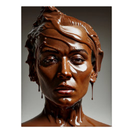 Póster Poster de escultura humana de chocolate derretido.