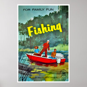 Poster Pôster de Esportes Vintage de Arte de Pesca Cavern