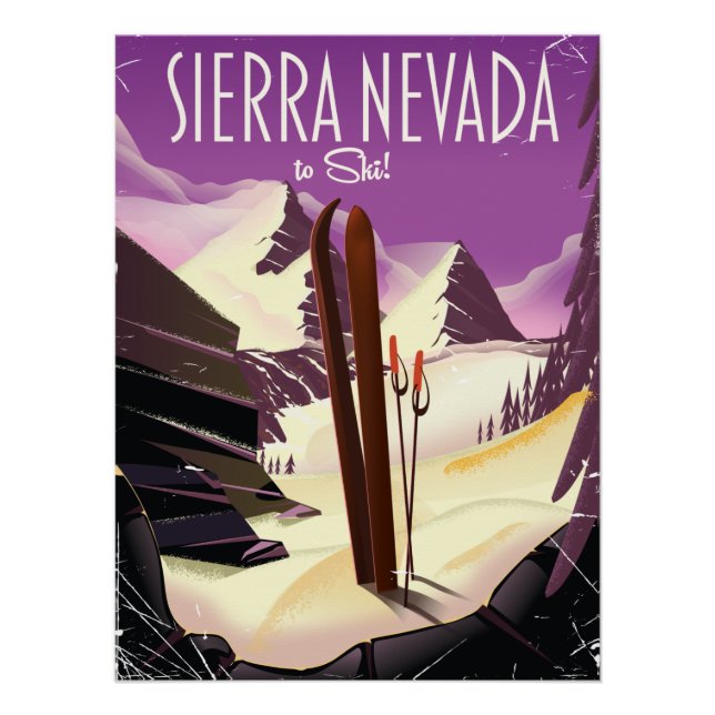 Póster Poster de esqui de Sierra Nevada (Frente)