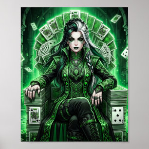 Poster Pôster de Fantasia da Rainha de Espadas Esmeralda