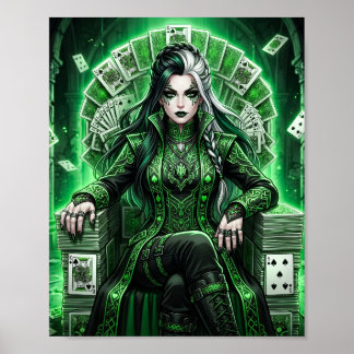 Poster Pôster de Fantasia da Rainha de Espadas Esmeralda