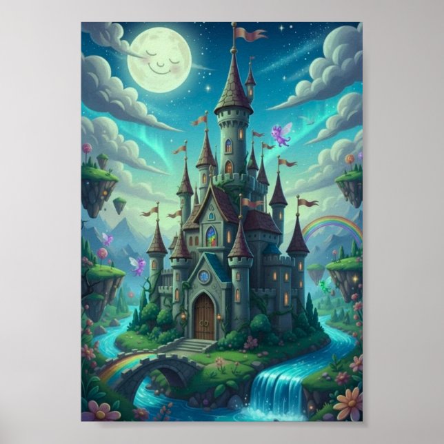 Poster Pôster de Fantasia do Bosque Ensolarado Adorável (Frente)