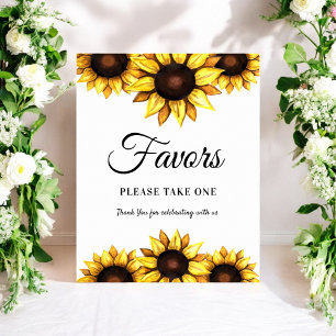 Poster Pôster de Favoritos de Girassol Branco Amarelo