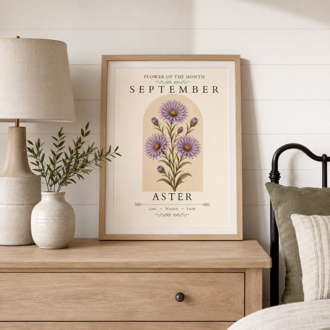 Poster Pôster de Flor de Nascimento Áster de Setembro (Criador carregado)