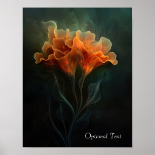 Poster Pôster de Flor Laranja Etérea Personalizável