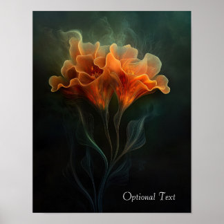Poster Pôster de Flor Laranja Etérea Personalizável