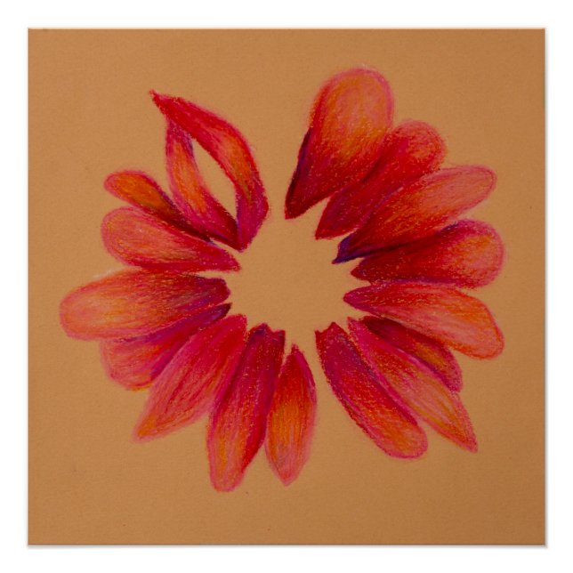 Póster Poster de Flor Vermelho (Frente)