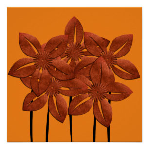 Póster Poster de Flores de Cobre abstrato Bright