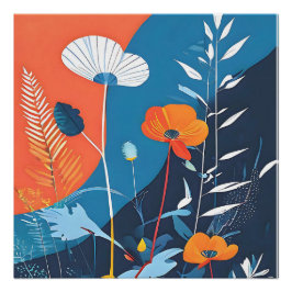 Póster Pôster de Flores Vibrantes Abstratas