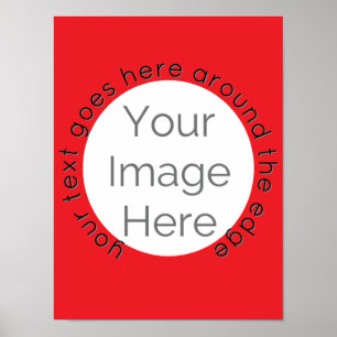 Poster Pôster de Foto com Círculo Vermelho Personalizado 