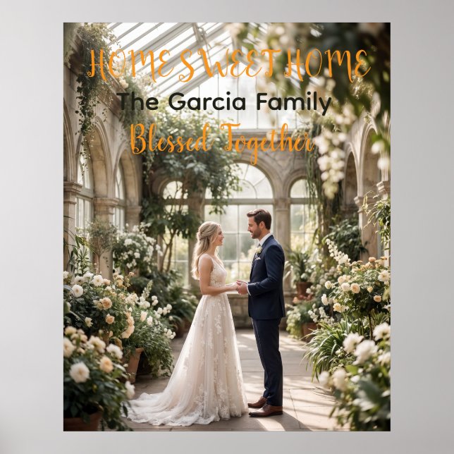 Poster Pôster de Foto de Casamento Personalizado (Frente)