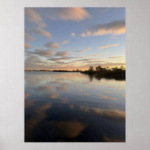 Poster Pôster de Foto de Pôr do Sol na Água do Lago