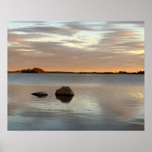 Poster Pôster de Foto de Pôr do Sol na Paisagem Aquática