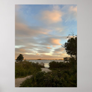 Poster Pôster de Foto de Pôr do Sol na Paisagem Aquática