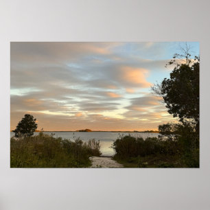 Poster Pôster de Foto de Pôr do Sol na Paisagem Aquática