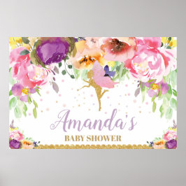 Poster Pôster de Fundo de Chuveira de Bebê Fada Floral Be