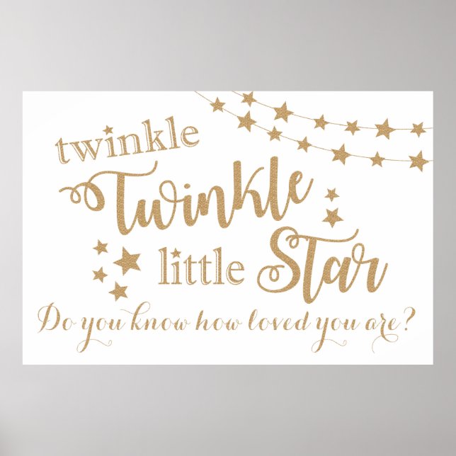 Poster Pôster de Fundo Gold Twinkle Twinkle Little Star (Frente)
