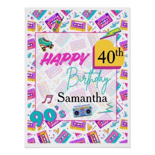 Póster Pôster de fundo para festa de aniversário com tema