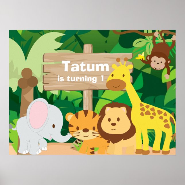 Poster Pôster de fundo personalizado para Festa na Selva (Frente)