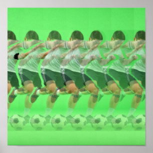 Poster Pôster de Futebol Estereograma 3D