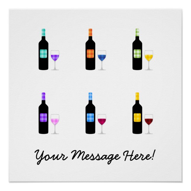 Póster Poster de Garrafa de Vinho do País Verificado com  (Frente)