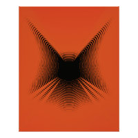 Poster de Gato abstrato preto no fundo vermelho