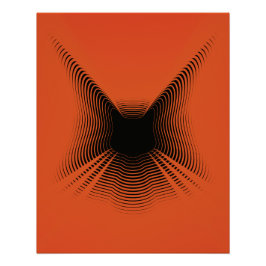 Póster Poster de Gato abstrato preto no fundo vermelho