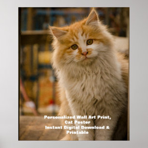 Poster Pôster de Gato Personalizado - Baixe o Retrato Dig