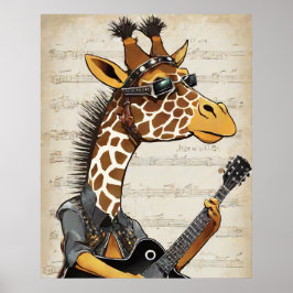 Poster Pôster de Girafa Hipster - Arte de Parede de Anima