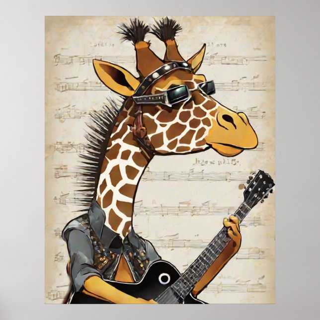 Poster Pôster de Girafa Hipster - Arte de Parede de Anima (Frente)