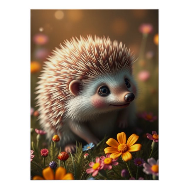 Póster Poster de Hedgehog Adorável (Frente)