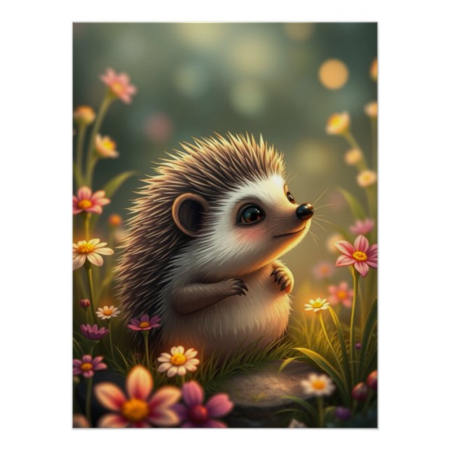 Póster Poster de Hedgehog Adorável (Frente)