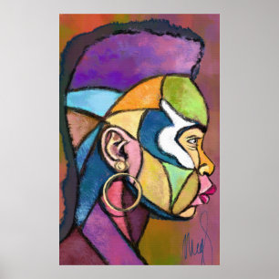 Poster Pôster de Homem Africano Arte Pintada