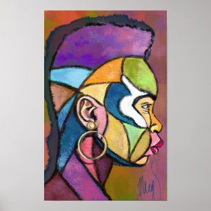 Poster Pôster de Homem Africano Arte Pintada